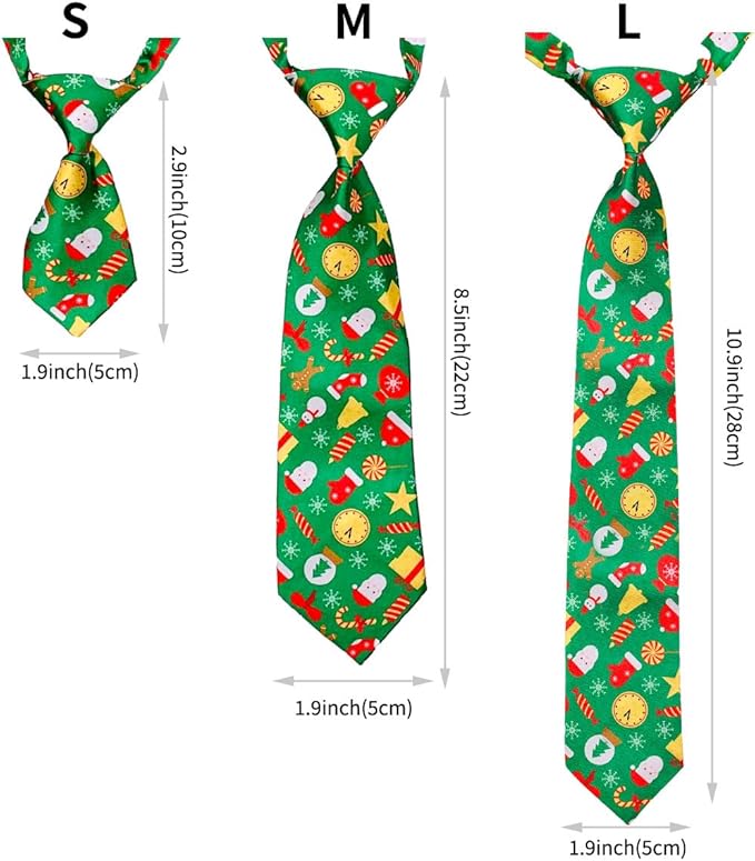 PET SHOW 10pcs Christmas Medium Dog Ties Neckties for Large Dogs Adjustable Holiday Grooming Accessories Neck Ties Bowties Girl Boy Festival Costumes Puppies Cats Photography Party Gift Favor