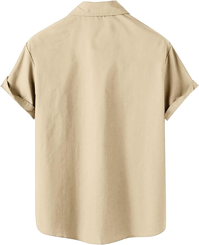 Men’s Hawaiian Shirt Western Cowboy Symmetrical Print Short Sleeve Button Down Casual Beach Holiday Summer Shirt