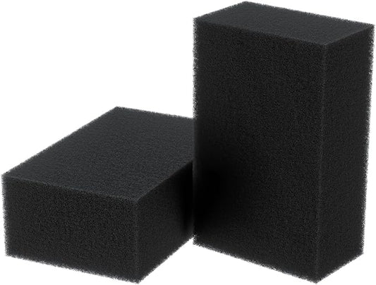 Pawfly 2 Pack Aquarium Filter Sponge Pad Hydroponics Black Foam Floss for Water Filtration, Aquarium Filter Media Pad for Fish Tank Filters, 7.4" L x 4.7" W