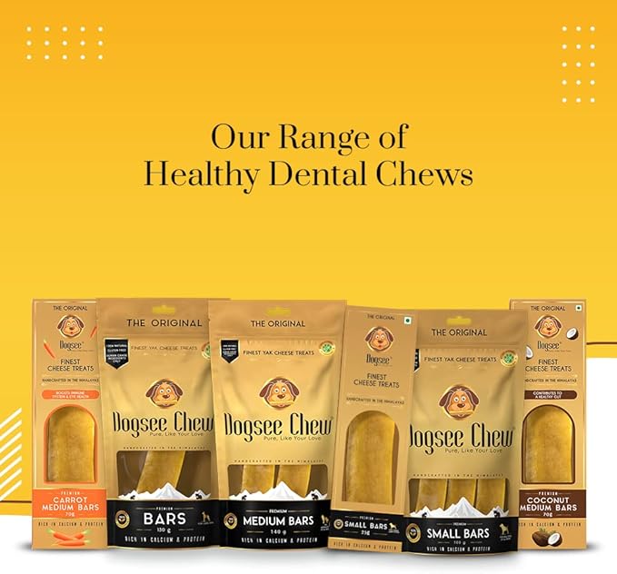Dogsee Original Himalayan Yak Chews for Dogs (Medium - 2 Bars) | 100% Natural | Dog Treats Healthy | No Grain, No Gluten | for Teeth Cleaning