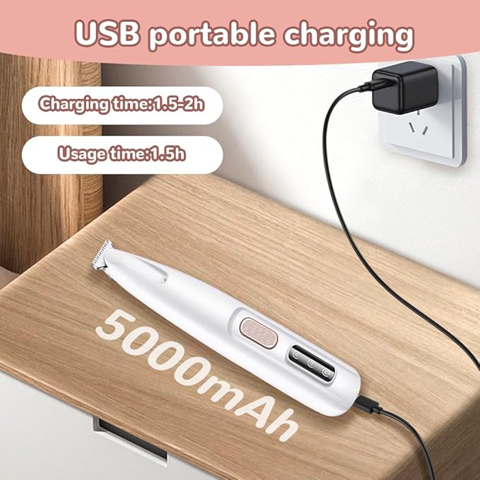 Pet MicroPrecision Trimmer, Upgraded Dog Claw Trimmer with LED Light, 35dB Low Noise, Fully Waterproof, Rechargeable Clipper for Dogs Cats Trimming Paws, Eyes, Ears, Face, and Rump (2PCS)