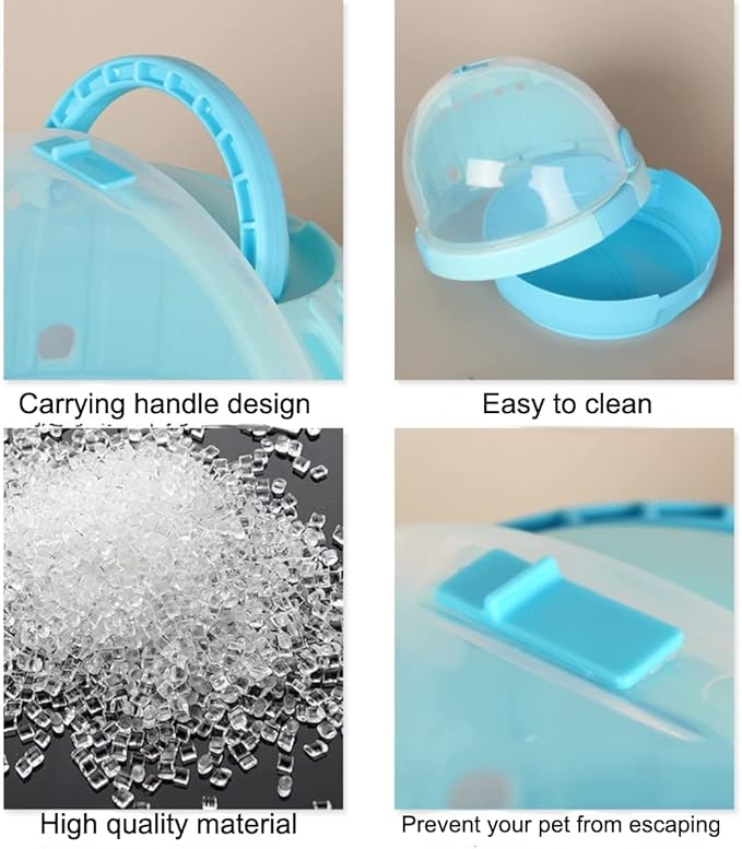 Bird Carrier with Handle - Parrot Carrier Lightweight Portable Pets Suitcase Transparent Breathable Cage for Small and Medium Birds Parrots Parakeet Cockatiels Conure Birds Accessories (Blue)