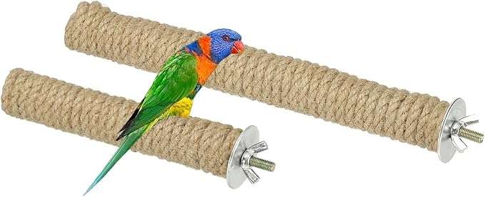 Parrot Perch, Wooden Parrot Perch Stand Toy, Paw Grinding Stick, Bird Cage Accessories, 2 Sizes (Wood Color, 2 Pcs) Birds Toys Intended for Cage/Parakeets/Conure/Budgie