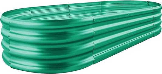 Land Guard 8×4×1 ft Green Raised Garden Bed, Garden Raised Bed, Above Ground Flower Bed for Vegetables, Flowers, Herbs（Green）…