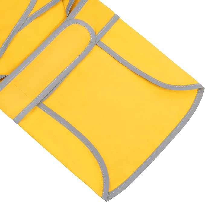 Dog Raincoat for Medium Dogs Waterproof Hooded Rain Jacket with Reflective Strips Leash Hole & Poncho Adjustable Fit (Yellow,M)
