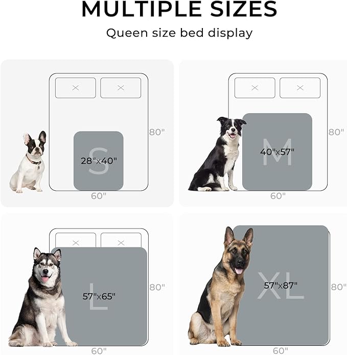 Waterproof Pet Blanket, Liquid Pee Proof Dog Blanket for Sofa Bed Couch, Reversible Sherpa Fleece Furniture Protector Cover for Small Medium Large Dogs Cats, Light Grey King Size（90" x 82"）