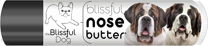 The Blissful Dog Saint Bernard Nose Butter for Dry, Cracked Skin, Lick-Safe Dog Nose Balm with Moisturizing Shea Butter, Almond, Olive, and Essential Oils, Pet Supplies, Uncented, 0.15 oz.