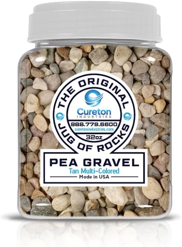 32 oz Jug of Multicolor Gray Pea Gravel, ⅛ - ½ inch Size, for Indoor Outdoor Decor, vase Filler, Candles, Art, Crafts, Aquariums, Fairy Gardens, planters, tablescapes, terrariums