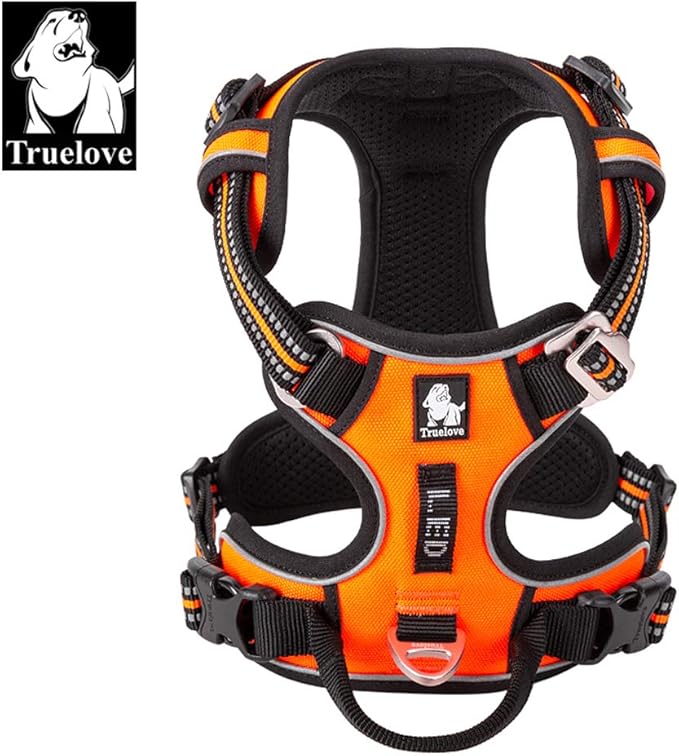 TRUE LOVE Dog Harness No Pull Nylon Reflective Pet Harness Adjustable Comfortable Control Step-in Brilliant Colors Truelove TLH56512 XS Orange