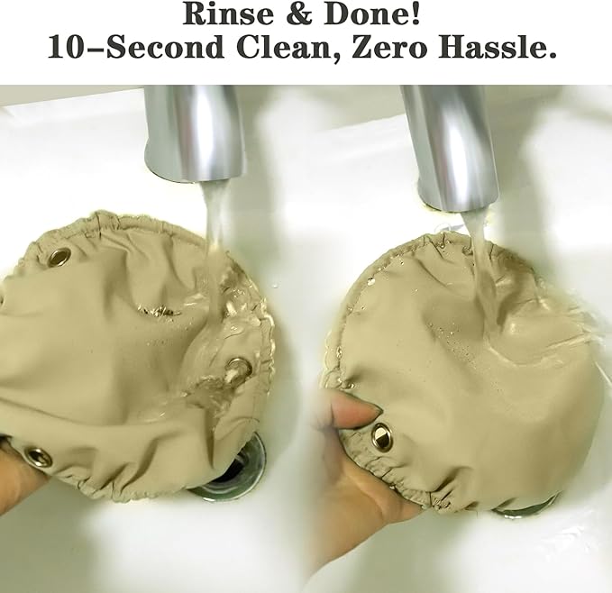 Waterproof Bird Bed with Adjustable Chain, Customizable Height Hanging Bird Hammock for Cage, Small Size Bird Nest with Durable Non-Collapsible Bottom, Bird Hut for Conures, Budgies (Khaki)