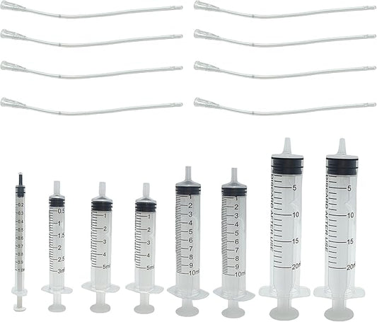 8Pcs Pet Bird Parrot Milk Syringe Set, Hand Feeding Syringe with Soft Tubes (1ml+3ml+5ml+10ml+20ml)