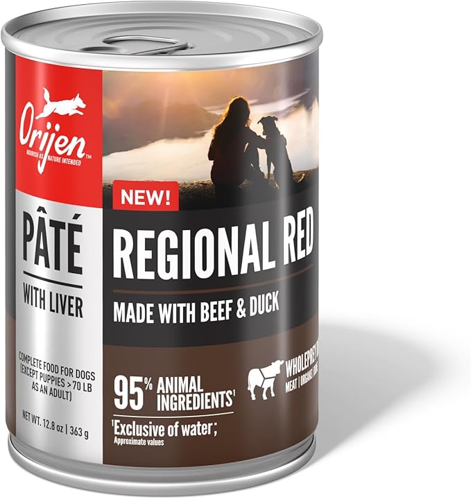 ORIJEN Pate Wet Dog Food Regional Red Recipe with Liver 12.8oz Cans (12 Count)