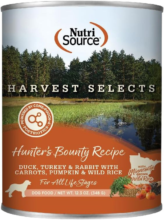 NutriSource Harvest Selects Hunter's Bounty Dog Cans, Premium Wet Dog Food, 12.3 Ounce (Pack of 12)
