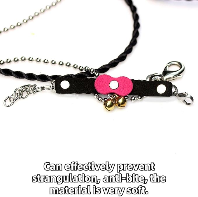 Sugar Glider Traction Rope Strap Anti-Biting Chain Rope, Small Animal Walking Collar Harness with Lead Leash for Hamster Gerbil Rat Mouse Ferret Chinchilla Squirrel (Black with Purple)