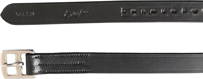 Exion Pre-Stretched Leather Stirrup Leathers for English Saddles | Premium Vegetable-Tanned Non-Stretch Stirrups for Jumping, Dressage & Schooling | 18-Hole Numbered Adjustment & SS Buckles