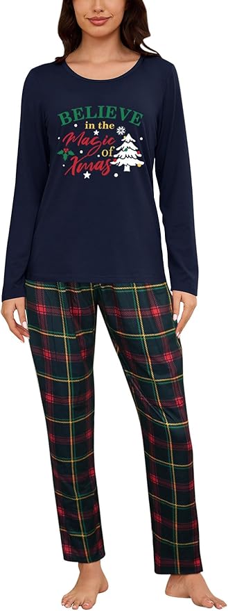 YIJIU Women's Sleepwear Long Sleeve Top and Pants Pajama Set Panda Print Nighty