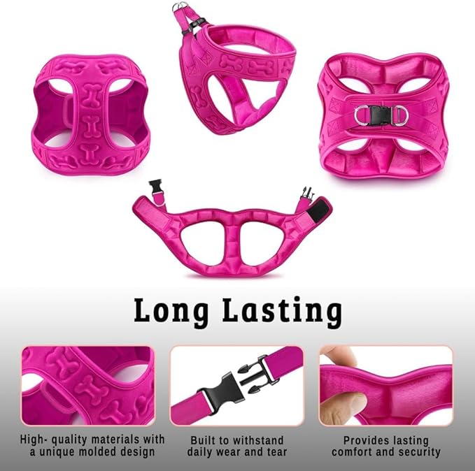 Comfort fit Step-in Dog & Puppy Harness - Comfortable All Weather Dog Vest Harness: Adjustable, Soft Padded, Easy to Put-on for Small, Medium-Sized Dogs