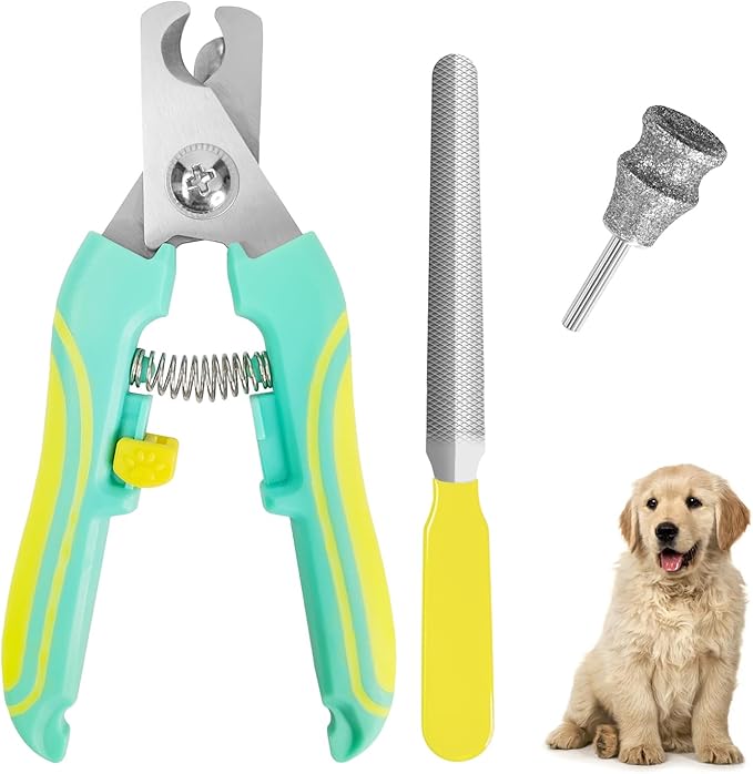 Diamond Dremel Dog Nail Grinder Attachment & Dog & Cat Pets Nail Clippers and Trimmers, Dremel Accessories & Dog Nail Trimmers with Safety Lock to Avoid Over Cutting, Grooming Tool for Pets