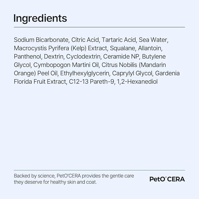 PetO’Cera Blue Marine Bath for Dogs, Deep Sea Water, Soothes Dry, Itchy Skin, Removes Debris, Conditions Coat, Anti-Lick Paw Soak, Hypoallergenic, Tear-Free, No-Rinse Dog Spa, Dog Grooming, 3.15 oz