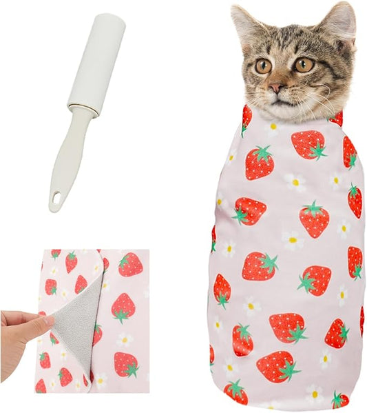 Supet Cat Wrap for Cutting Nails, 2025 Self-Adherent Cat Grooming Wrap, Anti-Escape Calming for Medicine, Nail Clipping, Teeth Brushing, Ear Cleaning