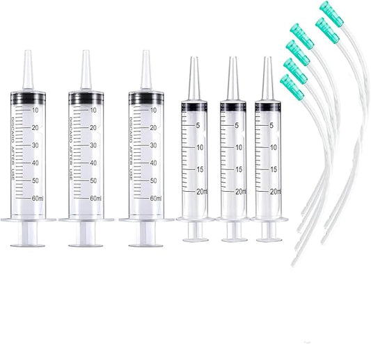 Baby Bird Feeding Syringe Set, Pet Parrot Milk Feeding Syringe with Tubes, Parrot Feeding Tubes Measuring Tools for Feeding Pets Scientific Industrial Labs… (20ml+60ml)