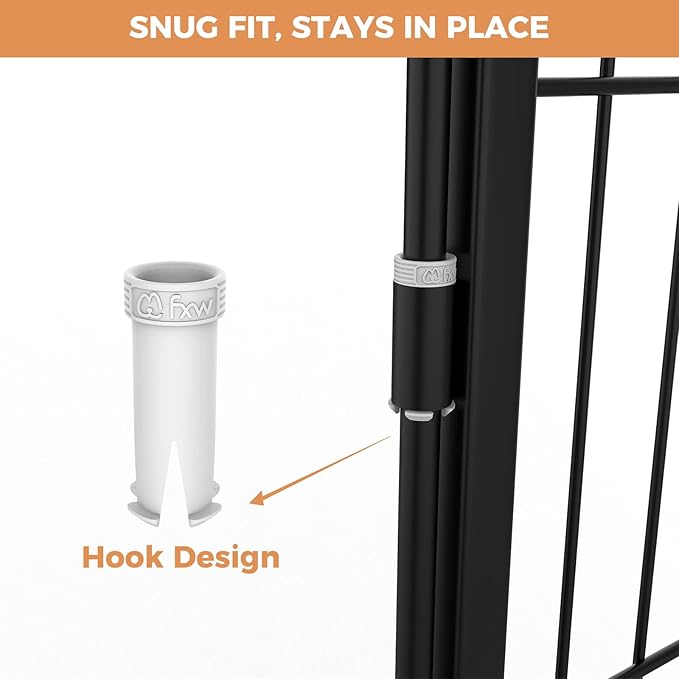 FXW Dog Playpen Accessories - Muffler Tubes, Compatible Rollick/Instant Dog Playpen (Replacement for HomePlus/Dog Gate) (32PCS, White) │ Patented