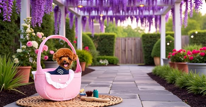 Pet Sling Carrier for Small Dogs ANG cat 3-8lbs, Breathable Cotton Dog or Cats Purse Carrier with Storage Pocket,for mom Gifts Hand Free Travel Chest Cat Sling Light Pink (Pink)