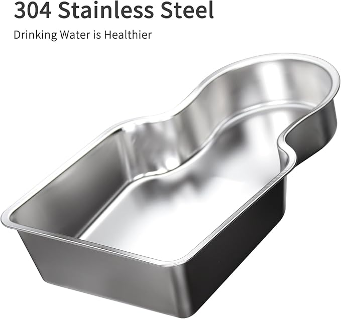 RIZZARI Stainless Steel Pet Water Feeder: 9.5L Black Automatic Leak-Proof Gravity Dispenser - Without Filter - for Senior 40-60 LB Dogs with Joint Spine Issues -Garage Living Room