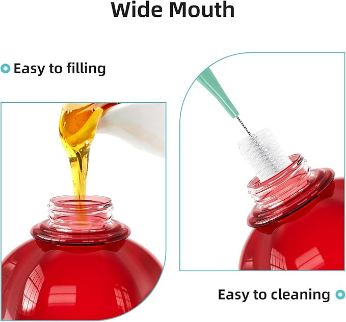 Auslar Hummingbird Feeder, Red Glass Hummingbird Feeders for Outdoors Hanging with Ant Moat, 5 Simulation Flowers Feeding Ports, 23 Ounces, Rustproof, Fade Proof, Pomegranate Shape, 2 Pack