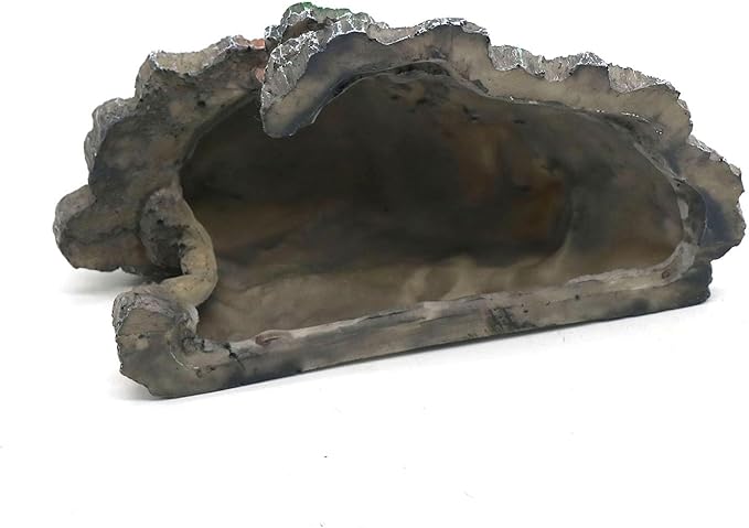 Gecko Hide Shale Scape Step Ledge, Reptile Cave Hideout Tank Accessories Decorations, Great for Reptiles, Amphibians, Leopard Gecko, Lizard, Frogs, Turtle (Small-B-7.3 * 4.4 * 3)