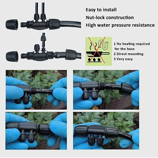 160Ft Drip Irrigation System with Water Timer for Garden, Main Water Hose ID 1/2inch 30Ft, 1/4in 130Ft, Sufficient Water Pressure, Irrigation Dripper Waterflow Evenly, Easy DIY Garden Watering System