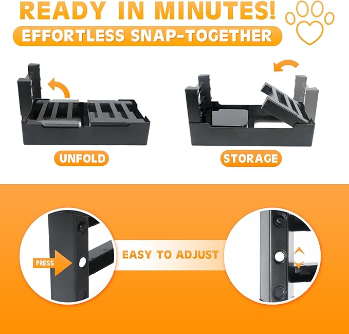 Elevated Dog Bowls with 3 Adjustable Heights, Raised Bowl Stand for Medium & Large Dogs, 1L Food and Water Feeder, Adjustable Pet Dish Station-Grey