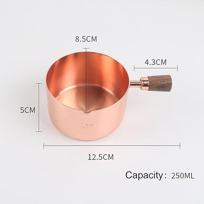 1 Cup Stainless Steel Dog Cat Food Measuring Scoop for Dry and Wet Food, Accurate Measurement for Rice, Flour, Grain (Rose Gold)