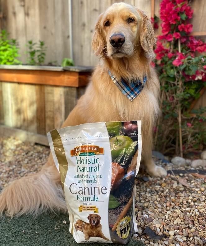 Bench & Field Holistic Natural Adult Dry Dog Food, Chicken Meal and Brown Rice Recipe 6.6 lb Bags (Pack of 4)