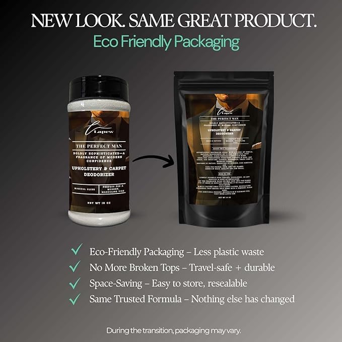 The Perfect Man Carpet Freshener Powder: Powerful Odor Eliminator for Home, Upholstery Deodorizer, Carpet Deodorizer, Pet Urine, Cat Litter Box - The Perfect Man Fragrance.