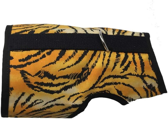 Kitty Holster Cat Harness – Secure Cat Harness for Walking, Soft Cotton Cat Accessories, Comfortable Fit, Strong Hook-and-Loop Closure, Made in USA – Tiger Stripe, S/M