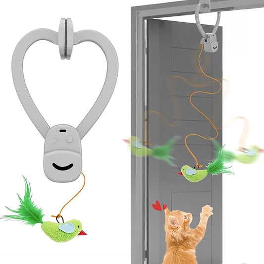 Interactive Cat Toys for Indoor Cats Automatic Electric Flying Bird Feather Mouse Toy - Best Kitten & Adult Cat Enrichment Mouse cat Toy Hanging Electric Kitty Toys for Bored Cats