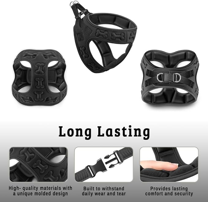 Comfort fit Step-in Dog & Puppy Harness - Comfortable Dog & Puppy Vest: Adjustable, Soft Padded, Easy to Put-on for Small, Medium-Sized Dogs.