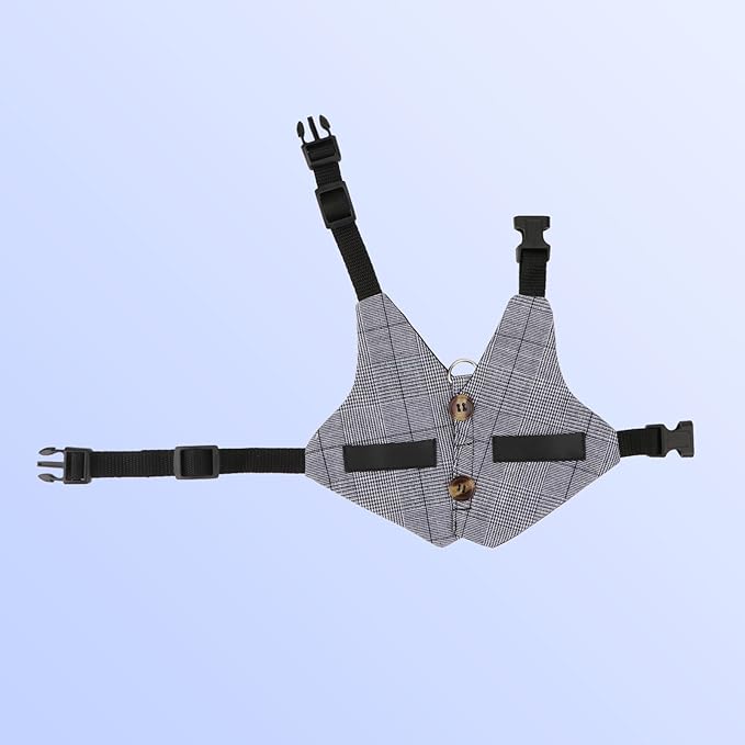 Rabbit Vest Harness and Leash Set Adjustable Formal Suit Style for Bunny Kitten Small Animal Walking (M)