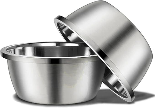 Stainless Steel Large Dog Food Bowl, 46 oz (7cup) Large Capacity Dog Water Bowl, Heavy Duty, BPA-Free for Medium and Small Dogs (2 pcs)