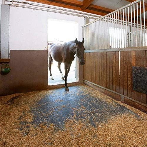 American Floor Mats - Heavy Duty Stall Tiles - Stable/Horse Tiles - Thick, Durable Rubber Flooring Solid Black 1 Center Tile 3/8" Thick
