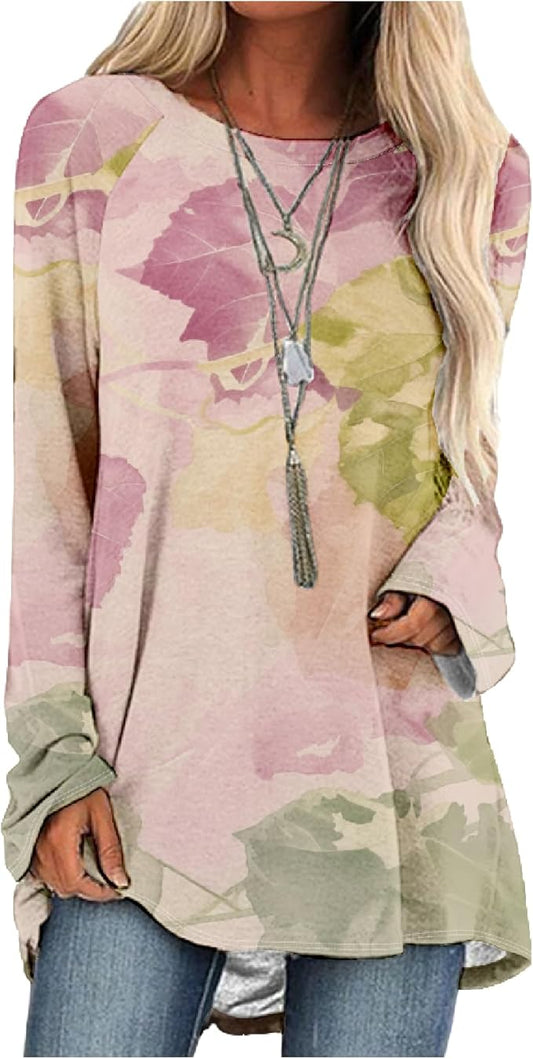 MARSVOVO Women Novelty Graphic Plus Size Sweater Crewneck Long Sleeve Cute Printed Loose Fit Casual Fall Sweaters Top