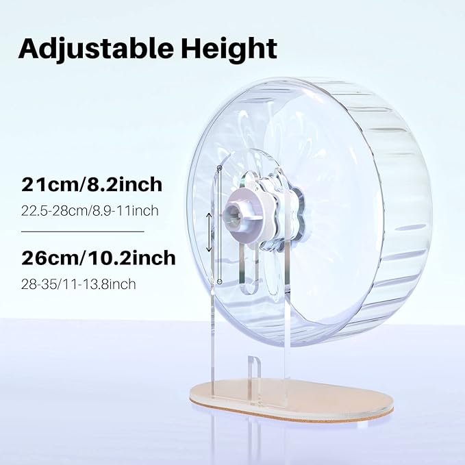 Bucatstate Super Silent Hamster Wheel Hamster Accessories Hamster Running Toys Small Animals Exercise Wheels Transparent 10.2 Inches