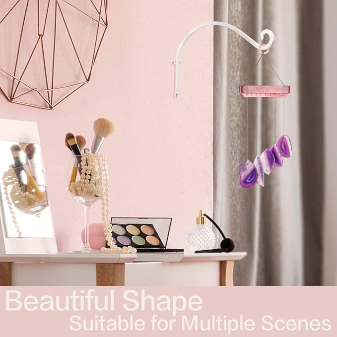 AJART White Plant Hanger Outdoor: 12-Inch Plant Hooks for Wall Indoor - Metal Plant Bracket Hook for Hanging Flower Baskets