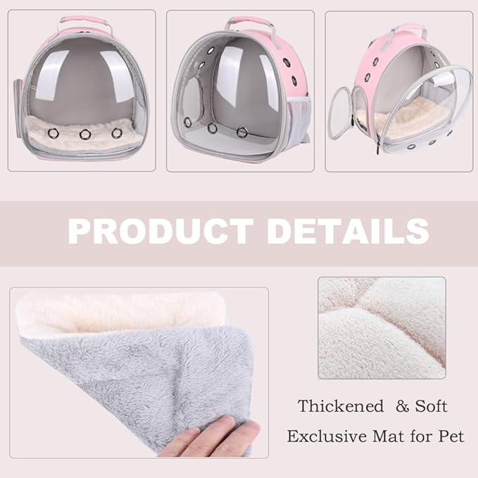 Portable Small Animal Backpack Travel Breathable Pet Carrier Bag Cages for Guinea Pig, Rabbit, Bearded Dragon, Squirrel, Tortoise, Bird, Lizard, Sugar Glider