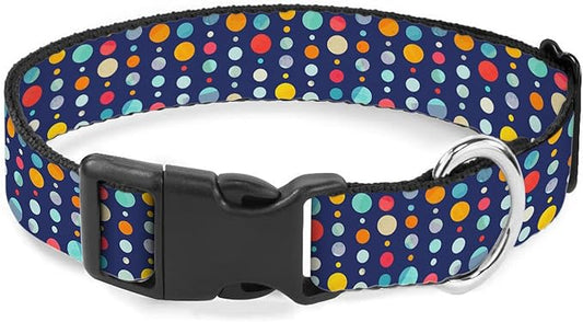 Colorful Polka Dots Dog Collar Pet Neck Strap for Small Medium Large Dogs Soft Adjustable Buckle
