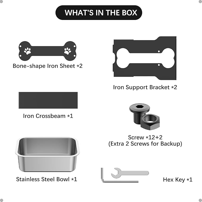 4L Elevated Dog Water Bowl for Large Breeds - 12.5" High Stainless Steel Raised Dog Bowl with Full Metal Stand, Non-Slip Feeding Station for Joint Pressure Relief, Easy-Clean for Indoor & Outdoor Use