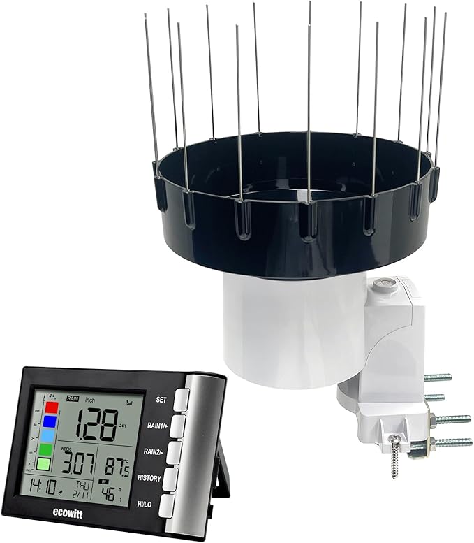 ECOWITT WH5360H Rain Gauge, Includes WH40H Rain Collector Sensor and Indoor Display Console
