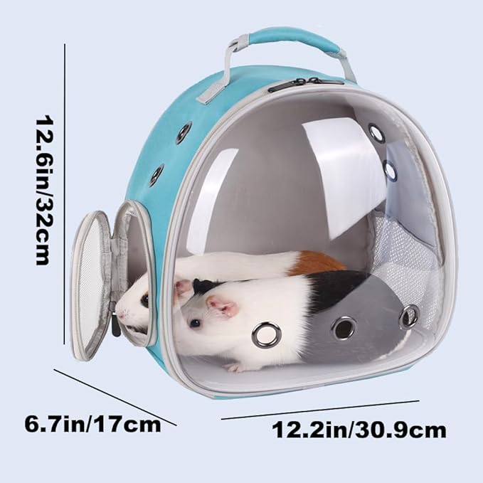 Portable Small Animal Backpack Travel Breathable Pet Carrier Bag Cages for Guinea Pig, Rabbit, Bearded Dragon, Squirrel, Tortoise, Bird, Lizard, Sugar Glider
