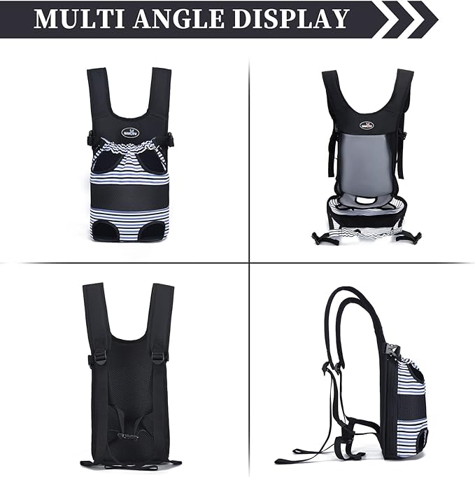 Pet Carrier Backpack, Pet Front Dog Carrier Backpacks, Adjustable Pet Front Cat Dog Carrier Backpack Travel Bag, Legs Out, Easy-Fit for Traveling Hiking Camping for Small Cats Dogs